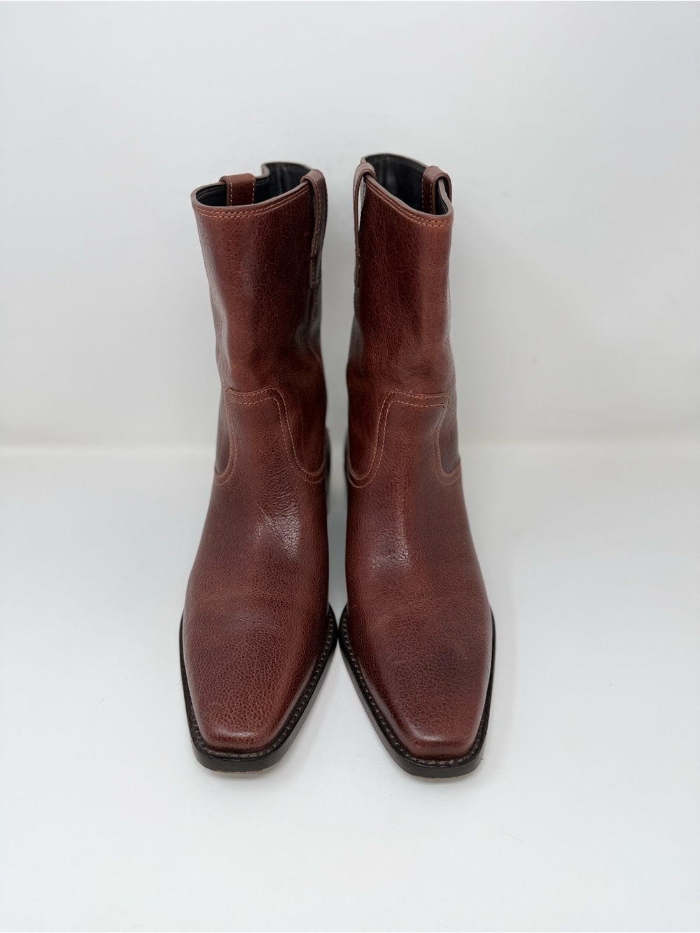 Tory Burch City Western Ankle Boot Brown Leather Sz 9.5 - Picture 9 of 15